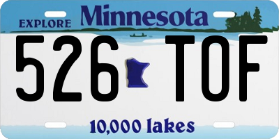 MN license plate 526TOF