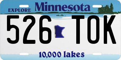 MN license plate 526TOK