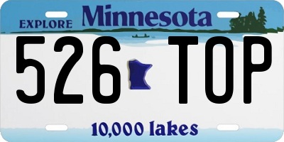 MN license plate 526TOP