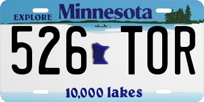 MN license plate 526TOR
