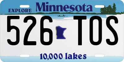 MN license plate 526TOS