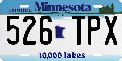 MN license plate 526TPX