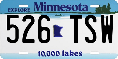 MN license plate 526TSW