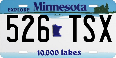 MN license plate 526TSX
