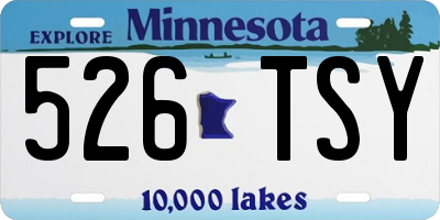 MN license plate 526TSY