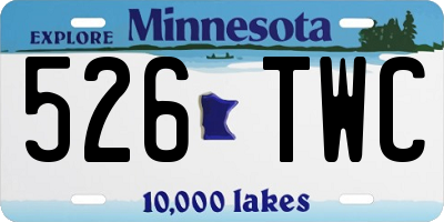 MN license plate 526TWC