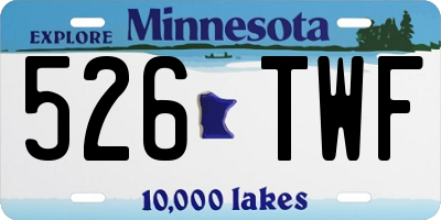 MN license plate 526TWF