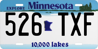 MN license plate 526TXF