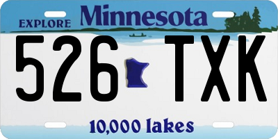 MN license plate 526TXK