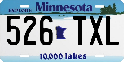 MN license plate 526TXL
