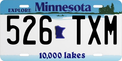 MN license plate 526TXM