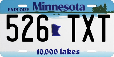 MN license plate 526TXT