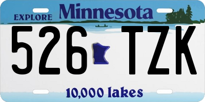 MN license plate 526TZK