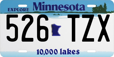 MN license plate 526TZX
