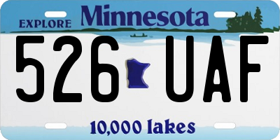 MN license plate 526UAF