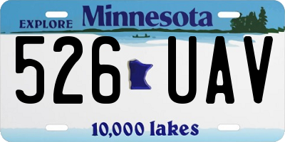 MN license plate 526UAV