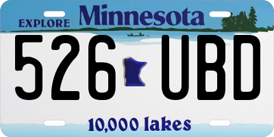 MN license plate 526UBD