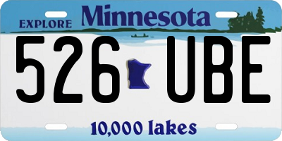 MN license plate 526UBE