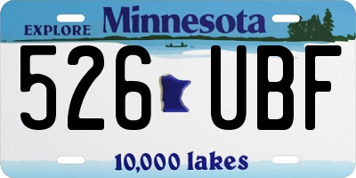 MN license plate 526UBF