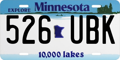 MN license plate 526UBK