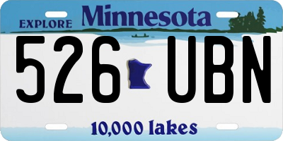 MN license plate 526UBN