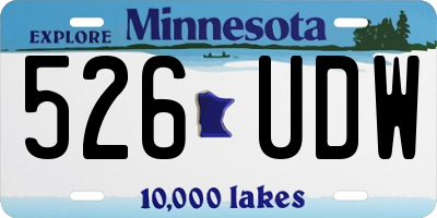 MN license plate 526UDW