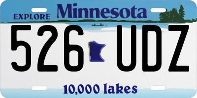 MN license plate 526UDZ