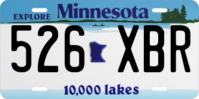 MN license plate 526XBR
