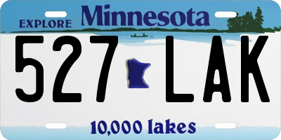 MN license plate 527LAK