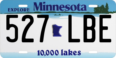 MN license plate 527LBE