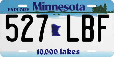 MN license plate 527LBF