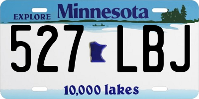 MN license plate 527LBJ