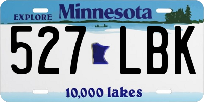 MN license plate 527LBK