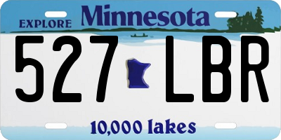 MN license plate 527LBR