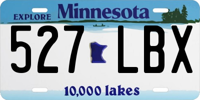 MN license plate 527LBX