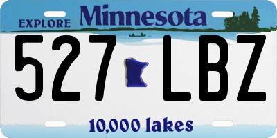 MN license plate 527LBZ