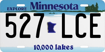 MN license plate 527LCE