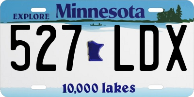 MN license plate 527LDX