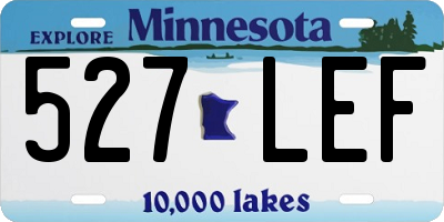 MN license plate 527LEF