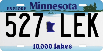 MN license plate 527LEK
