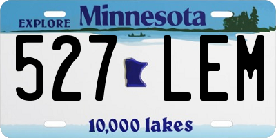 MN license plate 527LEM