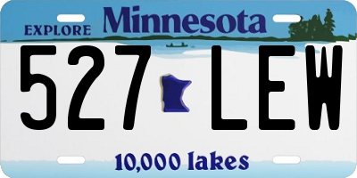 MN license plate 527LEW