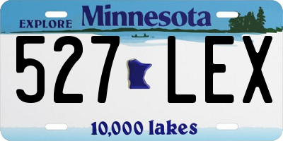MN license plate 527LEX