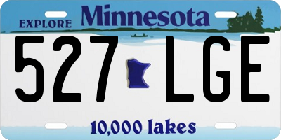 MN license plate 527LGE