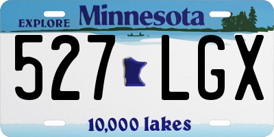 MN license plate 527LGX