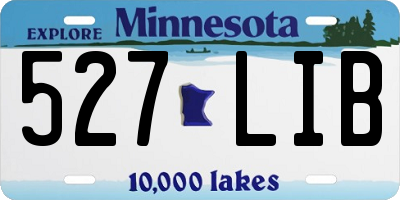 MN license plate 527LIB