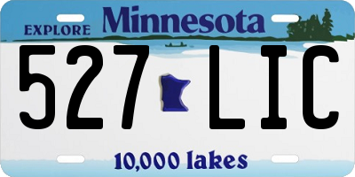 MN license plate 527LIC