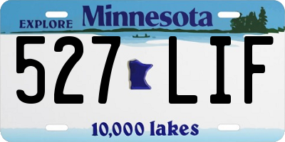 MN license plate 527LIF
