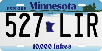 MN license plate 527LIR