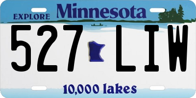 MN license plate 527LIW